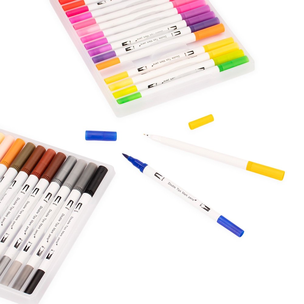 Kit Canetinhas Ponta Dupla 100 Cores - Imagem 2