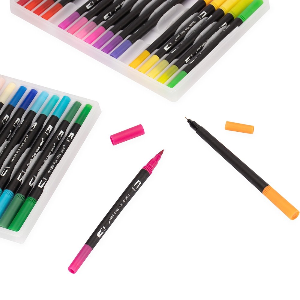 Kit Canetinhas Ponta Dupla 144 Cores - Imagem 2