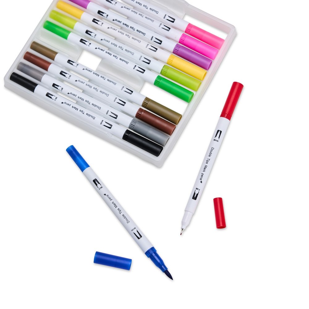 Kit Canetinhas Ponta Dupla Com 12 Cores - Imagem 3