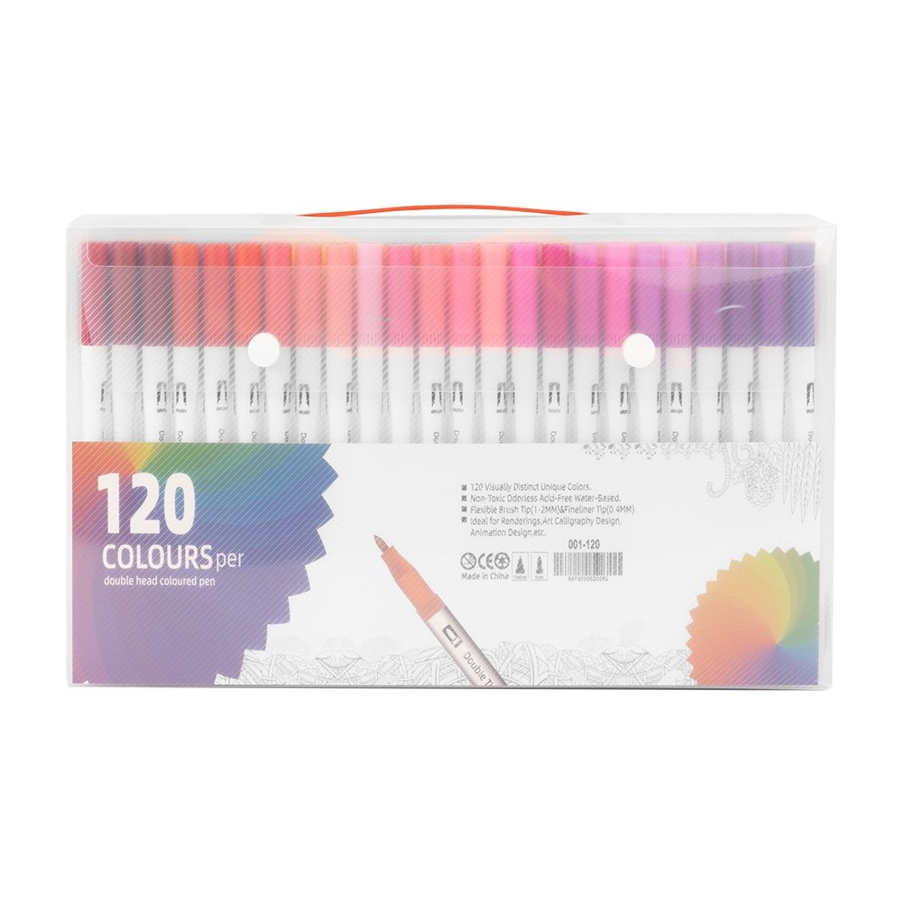 Kit Canetinhas Ponta Dupla Com 120 Cores - Imagem 2