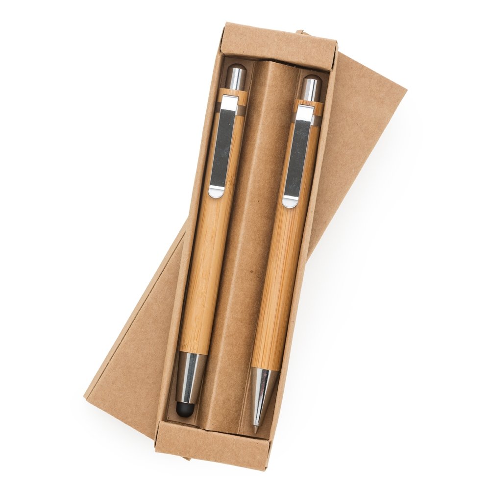 Kit Ecologico Caneta e Lapiseira Bambu