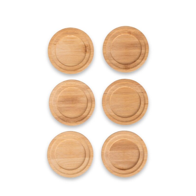 Kit Porta Copos Bambu 6 Pecas